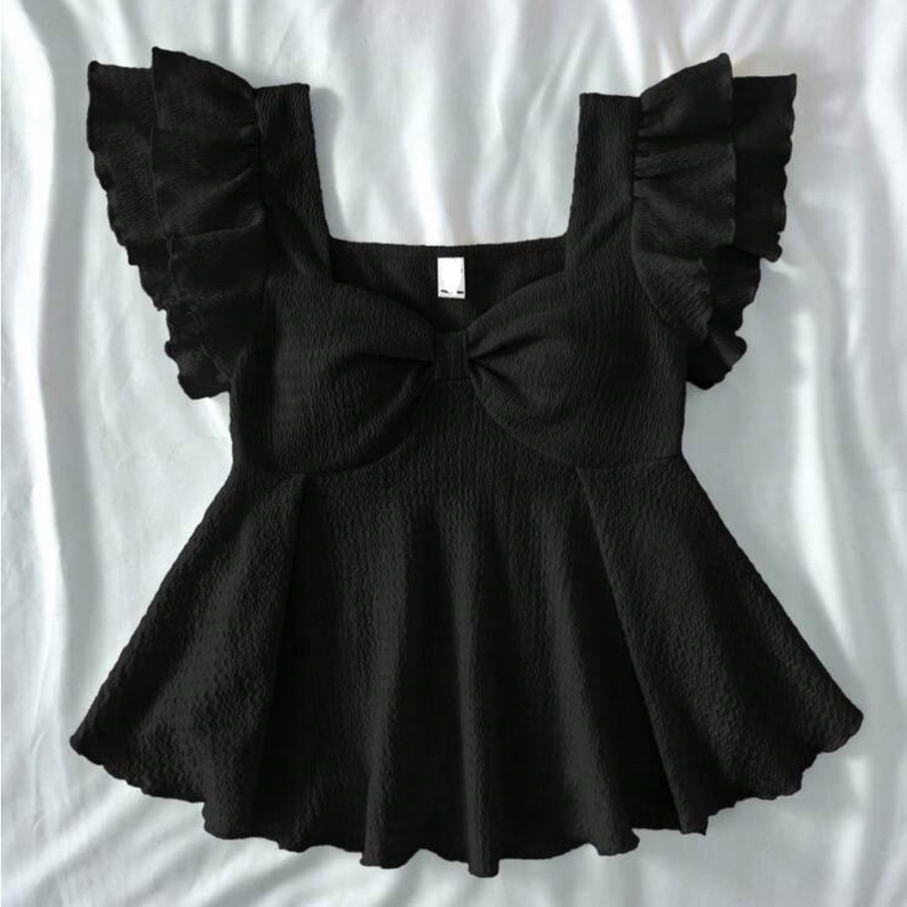 Altar'd State Black Flare Sleeve Blouse